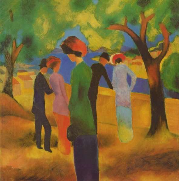 A Woman In Green Jacket by August Macke