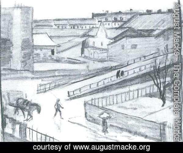 August Macke - Sketch of the bridge