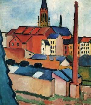 August Macke - Houses With A Chimney