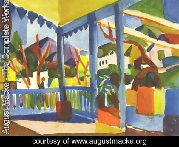 August Macke - Terrace Of The Country House In St  Germain
