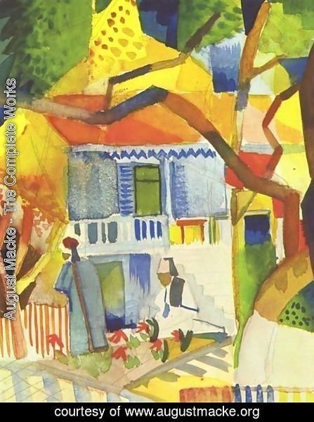 August Macke - Patio Of The Country House In St  Germain