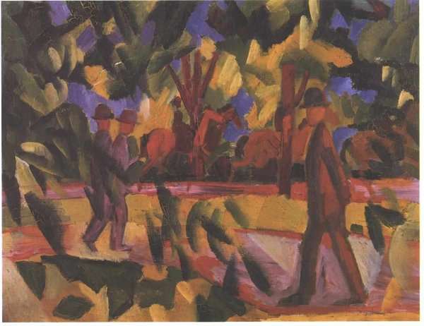 Riders and Strollers in the Avenue by August Macke