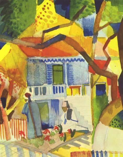 Courtyard of a Villa at St. Germain by August Macke