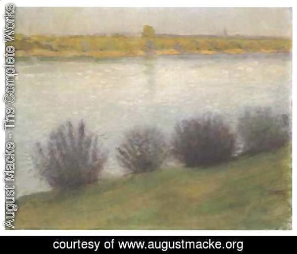 August Macke - The Rhine near Herzel