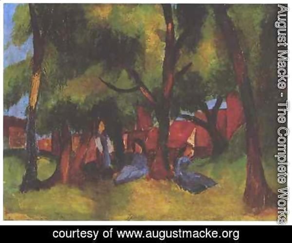 August Macke - Children under Trees in Sun