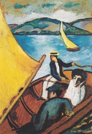 August Macke - Sailing boat on the Tegernsee
