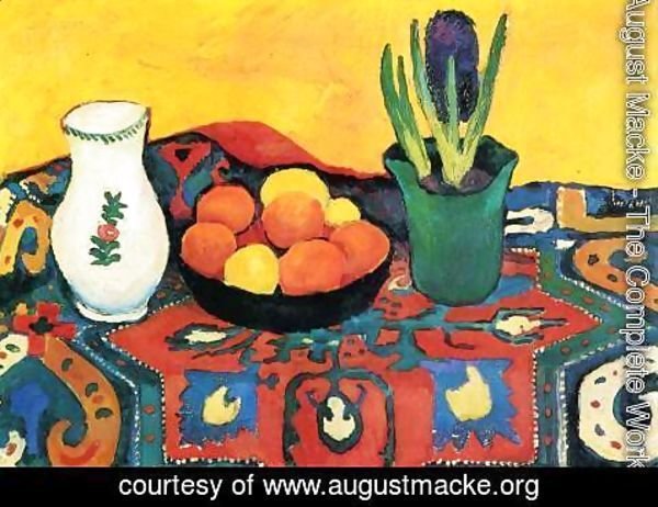 August Macke - Still life hyacinths carpet