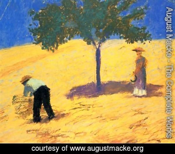 August Macke - Tree In The Grain Field