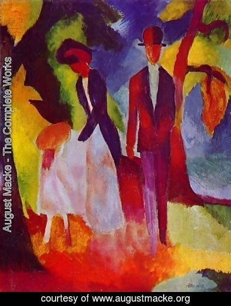 August Macke - Family At The Blue Lake