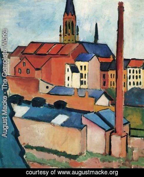 August Macke - Houses With A Chimney