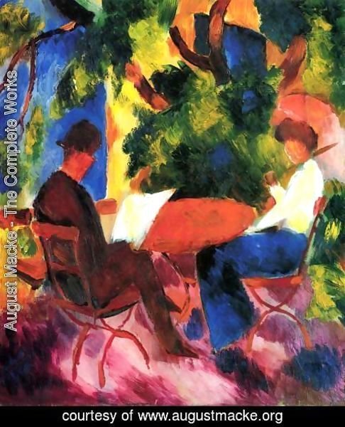 August Macke - Couple At The Garden Table