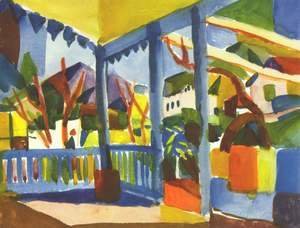 August Macke - Terrace Of The Country House In St  Germain