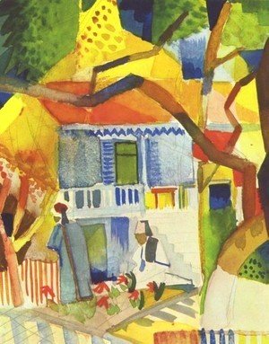 August Macke - Patio Of The Country House In St  Germain