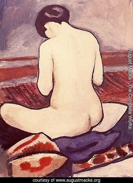 Sitting Nude with Cushions (Sitzender Akt mit Kissen)  1911