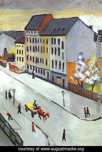 August Macke - Our Street in Gray (Unsere Strasse in Grau)  1911